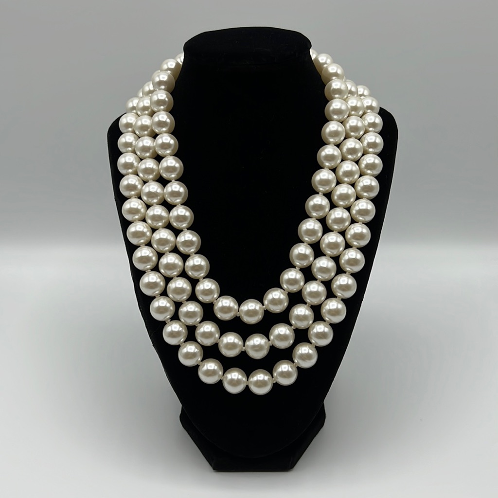 Very Long Faux Pearl Necklace